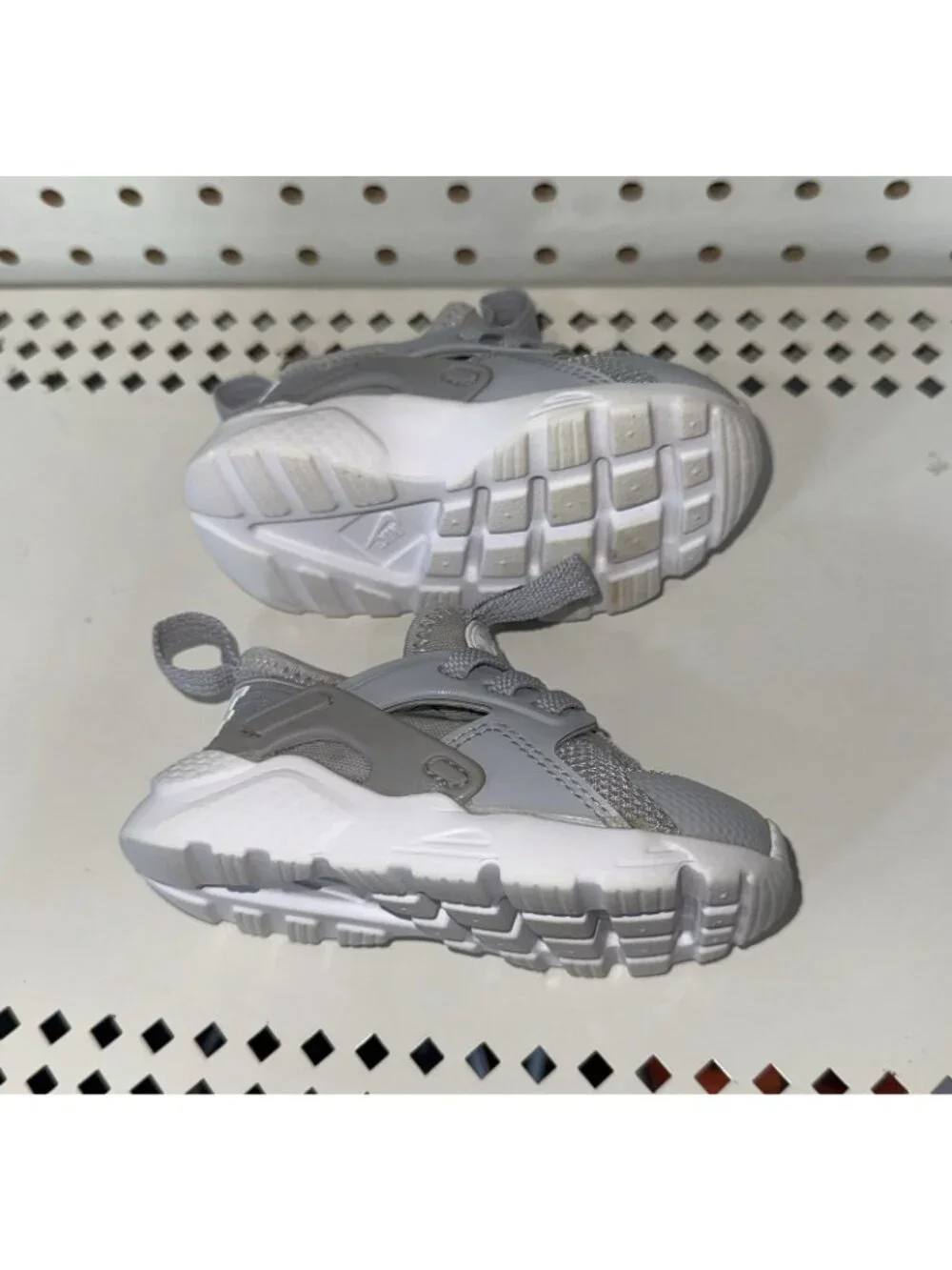 Nike Huarache Run Ultra TD Boys Baby Infant Athletic Shoes Size 5C Gray White